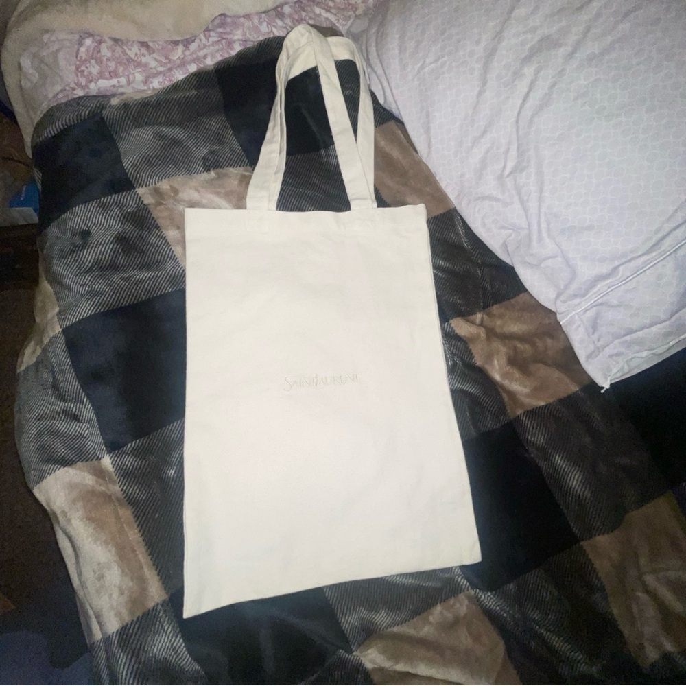 Saint Laurent ToteBag Designer Accessory Collectible 17×13 Inches Cream - Picture 2 of 14